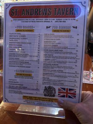 Food menu