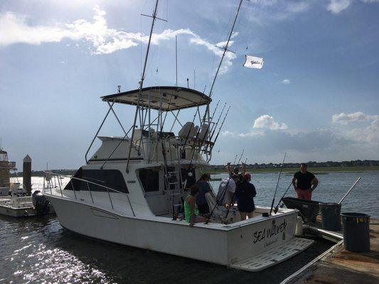 Sea Walker with a Marlin release flag flying