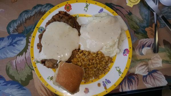 Chicken fried steak blue plate special.  You want this.