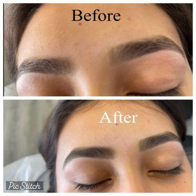 Before and after tinting Isn't this the epitome of eyebrow goals?These perfectly sculpted brows are giving me life!