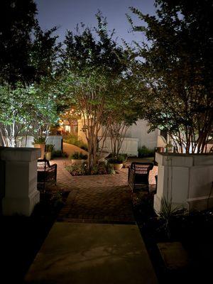 Walk area into the villas and leading to the fire pits near our room.