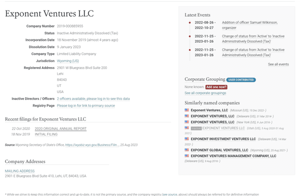 One of many shell companies.