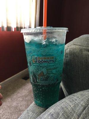 Blue raspberry Dunkin punch by Dunkin' Donuts is delicious.