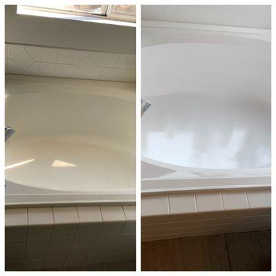 Before and after master bath