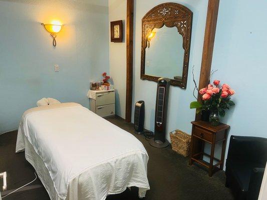 Beautiful massage room at Nancy Thai Massage