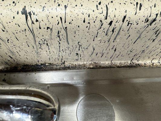 Mold behind the kitchen sink