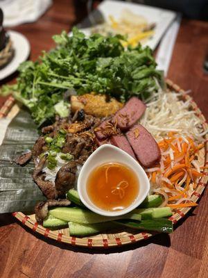 Banh Hoi Nem Nuong/ Pork Sausage Vermicelli Woven on tray