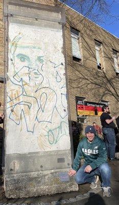 The Berlin Wall in the courtyard.