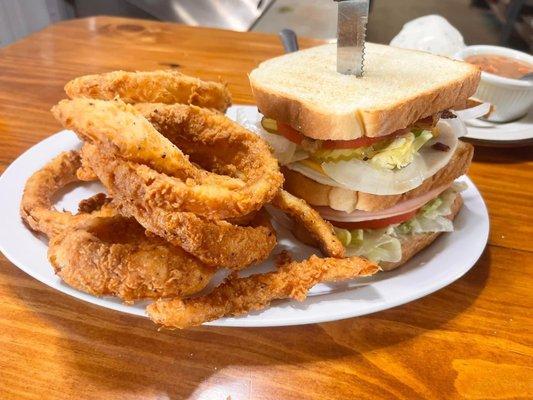 Club and Onion Rings