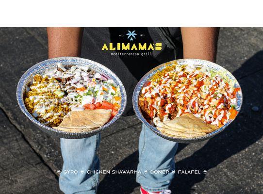 Gyro Bowl (left)/Shawarma bowl (right)