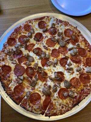 Pepperoni and Sausage Pizza