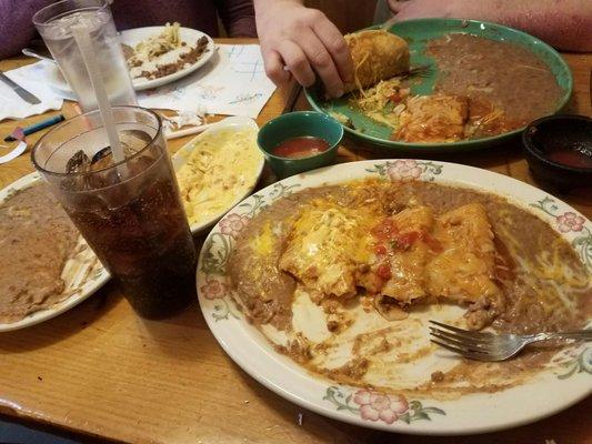 Left to right . . Chicken, Ground Beef and cheese tamales. All good. Cheese was my favorite! They ran out of rice.