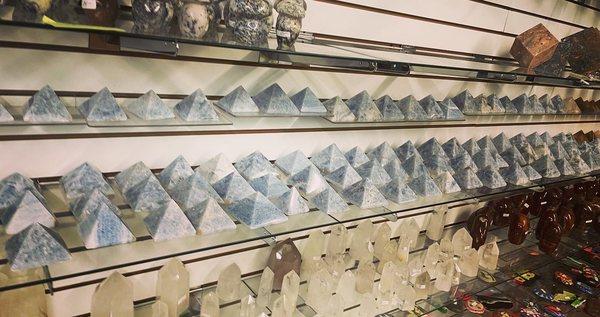 Blue Calcite Pyramids