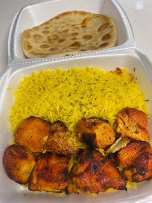 Chicken Kabob plate (side salad included)