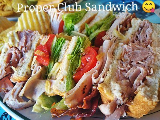 Best Ever eaten Proper Club Sandwich Ham Turkey Bacon Mater's OMG