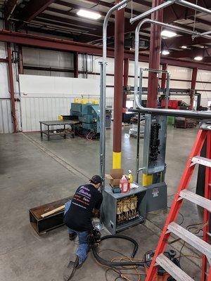 Installation and wiring of a 75kva transformer.