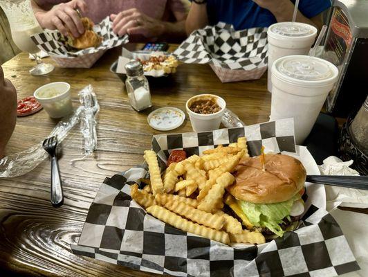 Burgers and pork tenderloin sandwiches