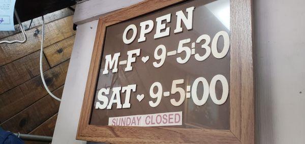 New business hours