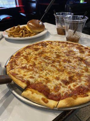 Cheese Pizza and Kids - Cheese Burger & Fries