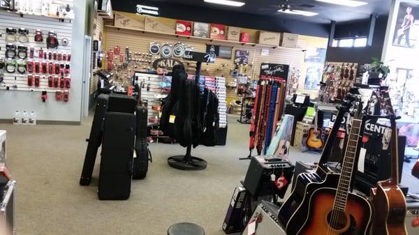 Keyboards, drums, drum accessories and hardware, cymbals, band and orchestra, cases and gig bags, straps and more!