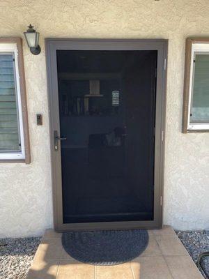 Bronze Single Security Screen Door 42x80