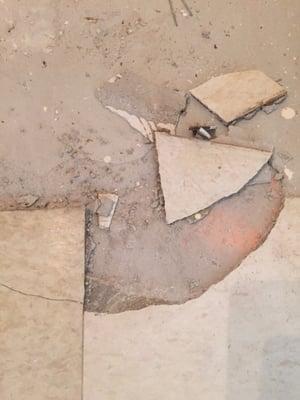 Part of the broken floor