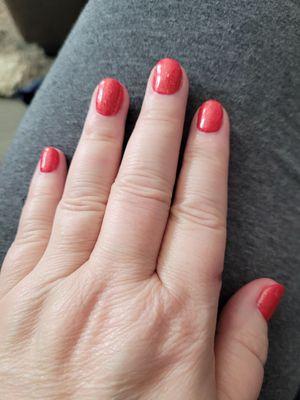 Sparkly red polish