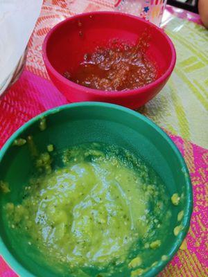 Red and green salsa