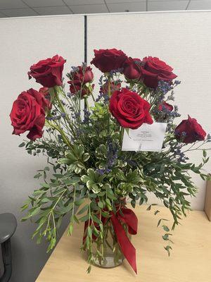 15 long stemmed red roses!