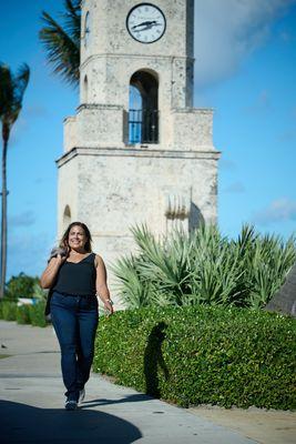 Leah walking in Palm Beach