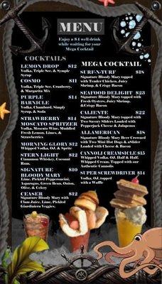 Mega Mary's and Cocktails menu