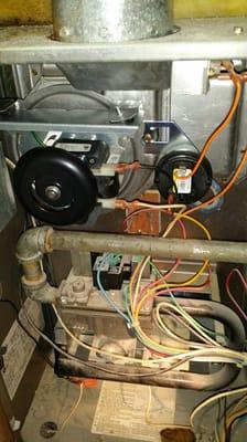 New inducer motor and pressure switch repair for a Bryant furnace..