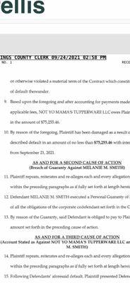 Currently being sued for over $75,000 for breach of contract