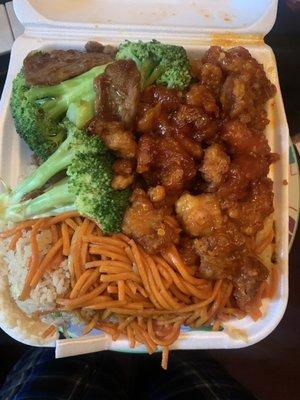 Combo Plate B  1. Broccoli Beef 4. Spicy Orange Chicken