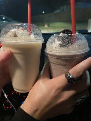 Oreo shake and toasted marshmallow shake