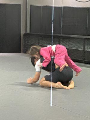 My daughter in one of her BJJ classes.