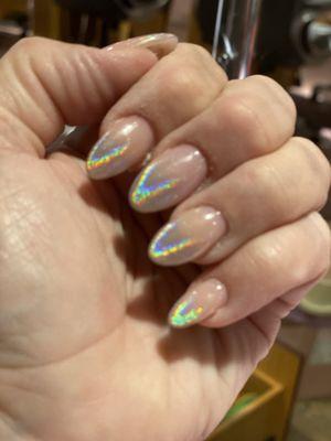 French holographic nails.