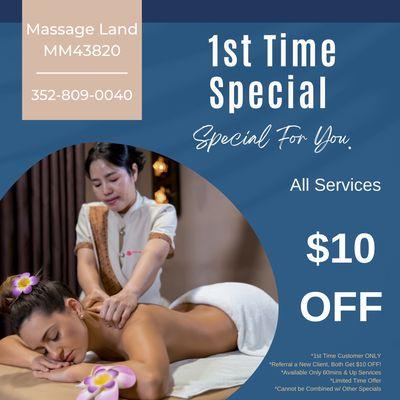 Massage Land
 MM43820
 Call us at 352-809-0040