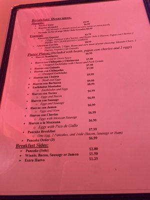 Updated menu 7/23