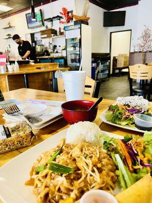 Pad Thai and salmon teriyaki lunch specials