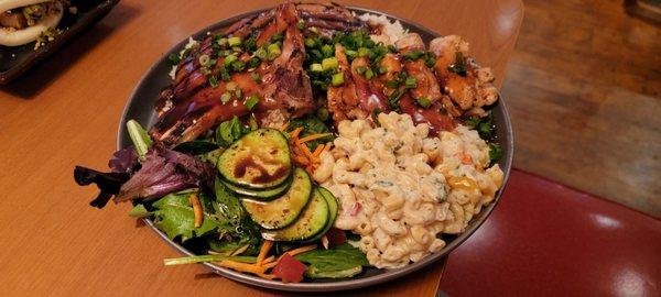 Grilled Pork Chop Teriyaki with Rice and Macaroni