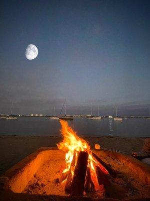 Bonfire in the marina