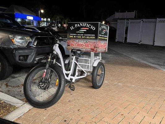 Trike parked out front.