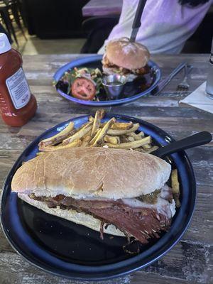 Pastrami Sandwich and Nashville Chicken Sandwich