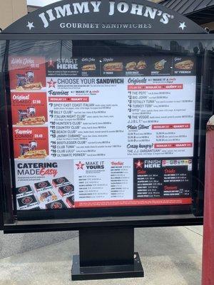 Drive thru menu