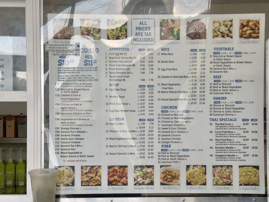 Menu and prices, pay close attention to the details.