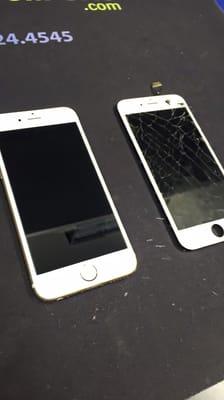 iPhone 6 screen of my before and after