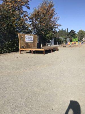 Stage built by third and fourth graders as part of PBL project