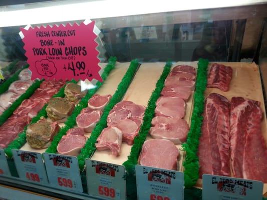 Good sale price currently on bone-in pork chops.