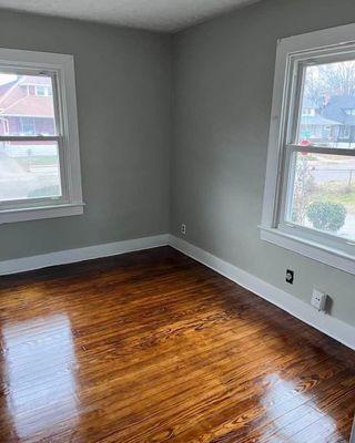 sanded and re-stained these floors, now they are looking good as new!